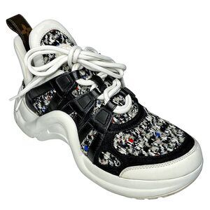 Louis Vuitton Archlight Tweed Sneakers 36.5 Black White w/ Box Dust Bags